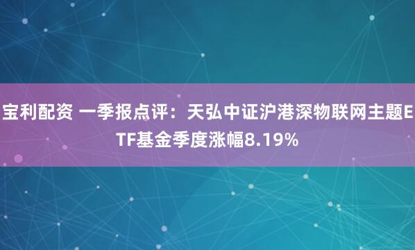 宝利配资 一季报点评：天弘中证沪港深物联网主题ETF基金季度涨幅8.19%