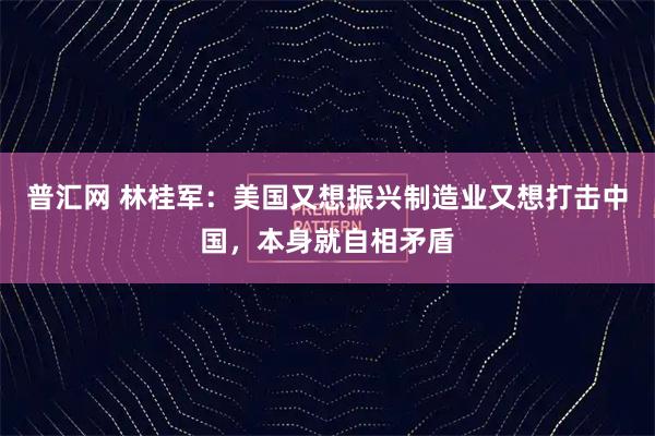 普汇网 林桂军：美国又想振兴制造业又想打击中国，本身就自相矛盾